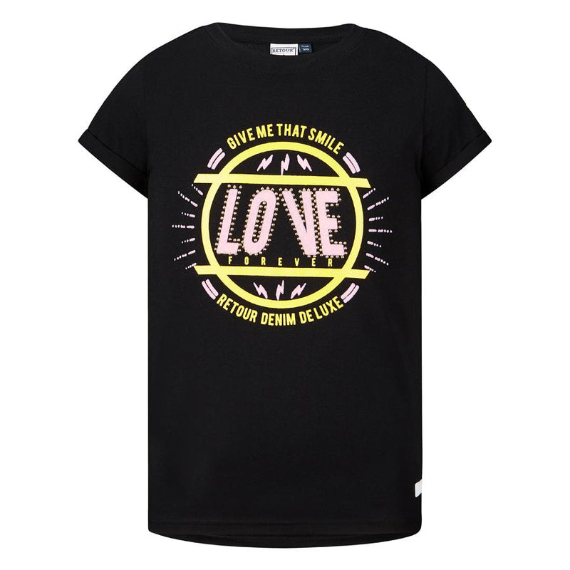 Meisjes T-shirt Monika van RETOUR in de kleur black in maat 170/176.