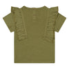 Meisjes T-shirt with ruffles Angel van RETOUR in de kleur light khaki in maat 86.
