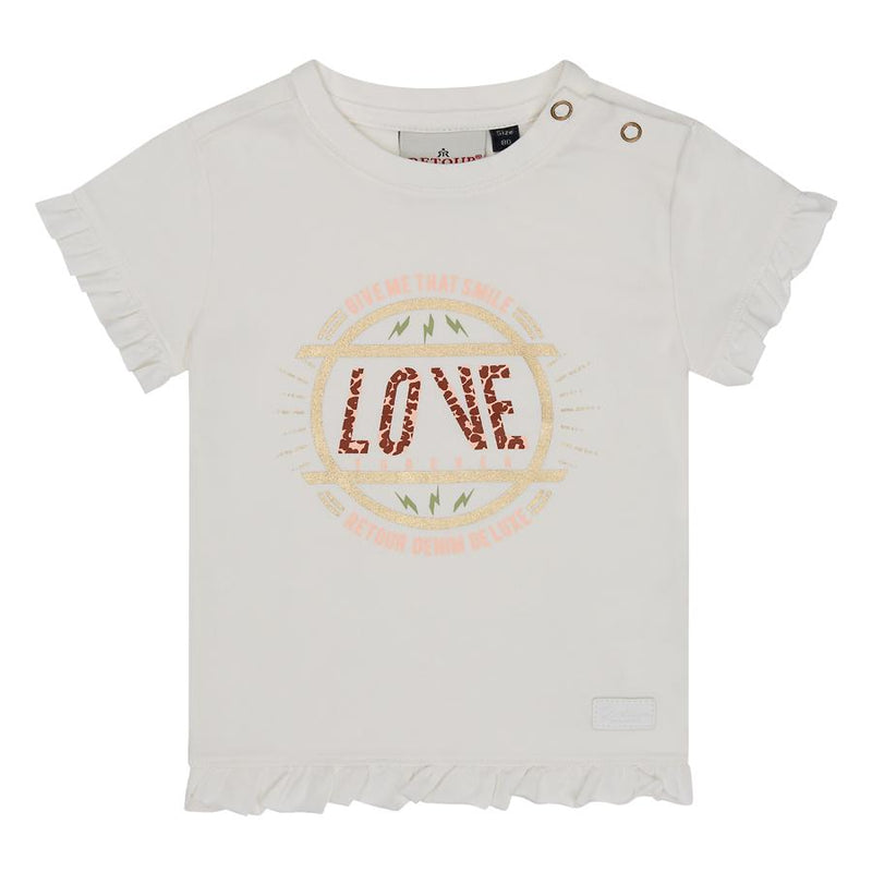 Meisjes T-shirt Love Amelie van RETOUR in de kleur antra in maat 86.