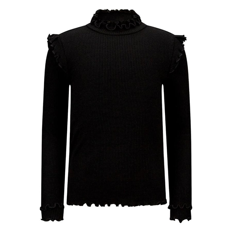 Meisjes Top rib longsleeve Karline van Retour in de kleur black in maat 170/176.