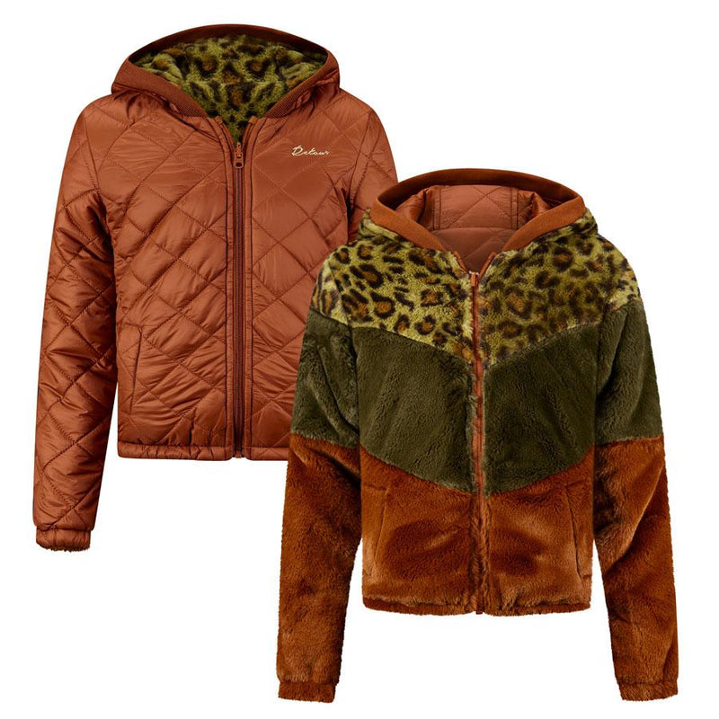 Meisjes Jacket Iza van Retour  in de kleur brique in maat 146/152.