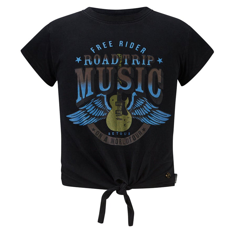 Meisjes T-Shirt Kitty van Retour in de kleur Black in maat 170/176.