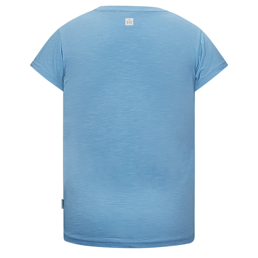 Meisjes T-Shirt Conchita van Retour in de kleur Bleached Blue in maat 170/176.