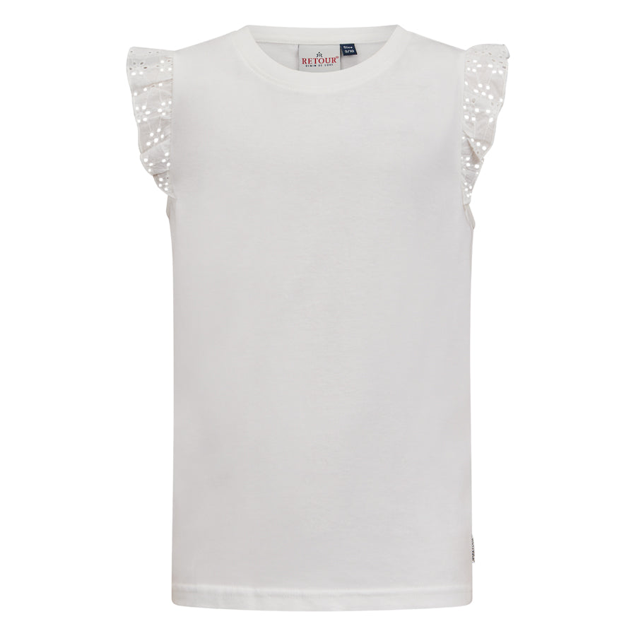 Meisjes T-Shirt Ilana van Retour in de kleur optical white in maat 158-164.