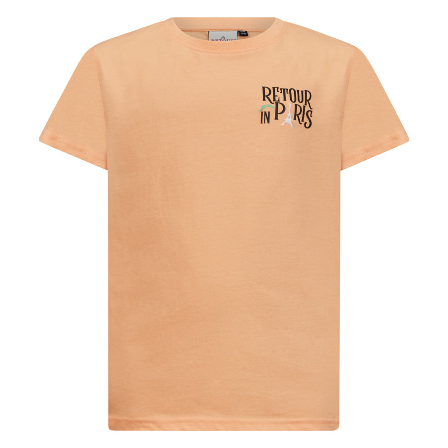 Meisjes T-Shirt Maretta van Retour in de kleur light peach in maat 158-164.