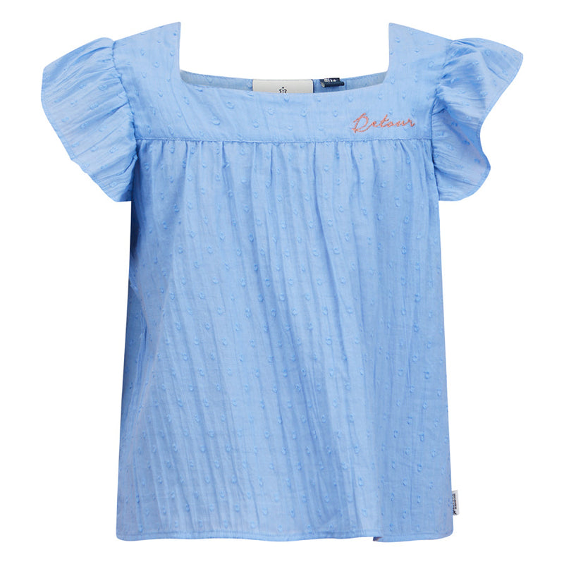 Meisjes Blouse Isla van Retour in de kleur corn flower blue in maat 158-164.