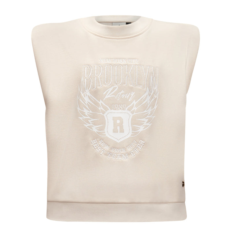 Meisjes Sweater June van Retour in de kleur light beige in maat 158-164.