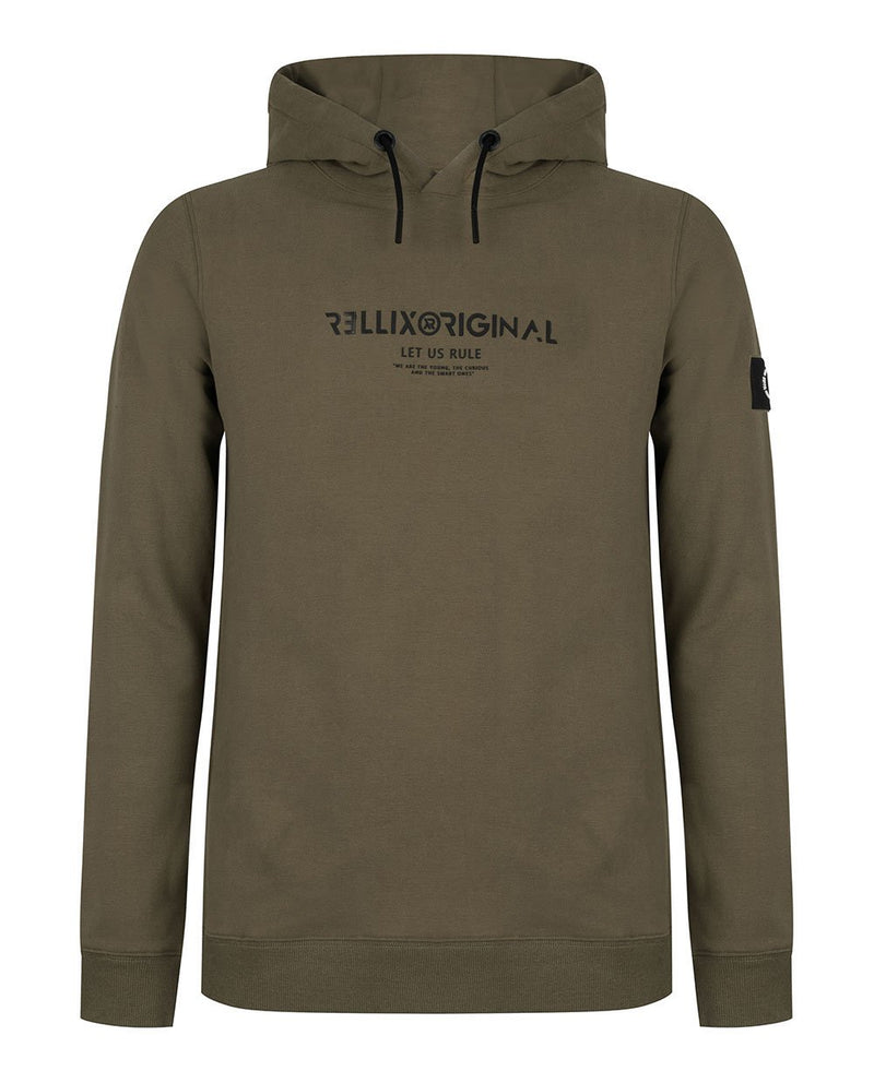 Jongens Hooded Sweat Badge van Rellix in de kleur Army in maat 176.
