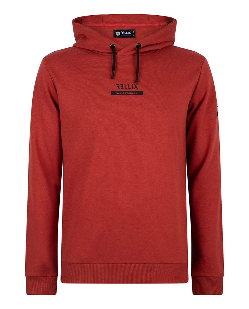 Jongens Hooded Sweat Rellix Original van Rellix in de kleur Dark Rust  in maat 176.