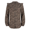 Meisjes Shirt Ls Ruffle Aop van Rellix in de kleur Black in maat 176.