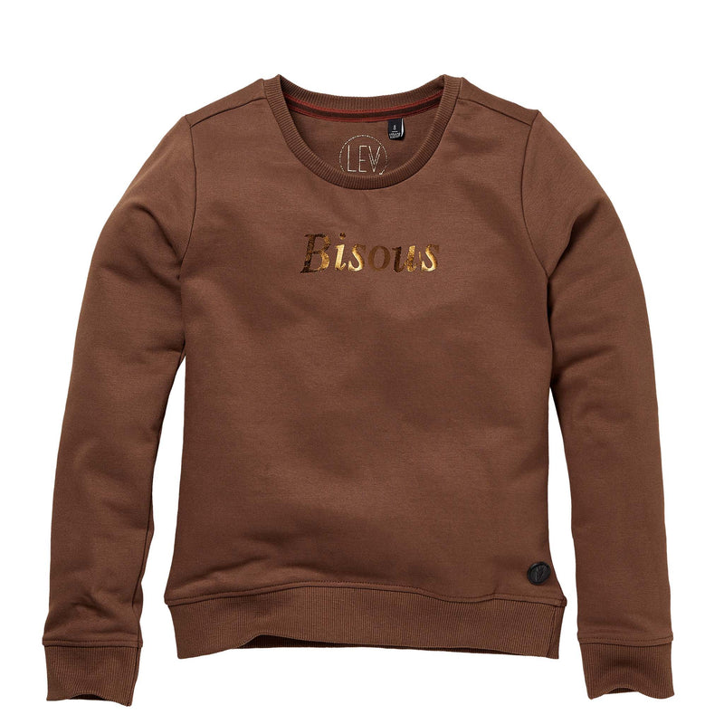 Meisjes Sweater ROELLA W212 van LEVV in de kleur Rust in maat 176.