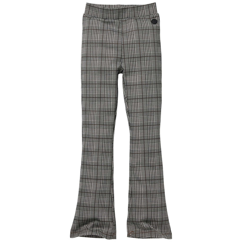Meisjes Pants ROX W211 van LEVV in de kleur AOP Brown Check in maat 176.