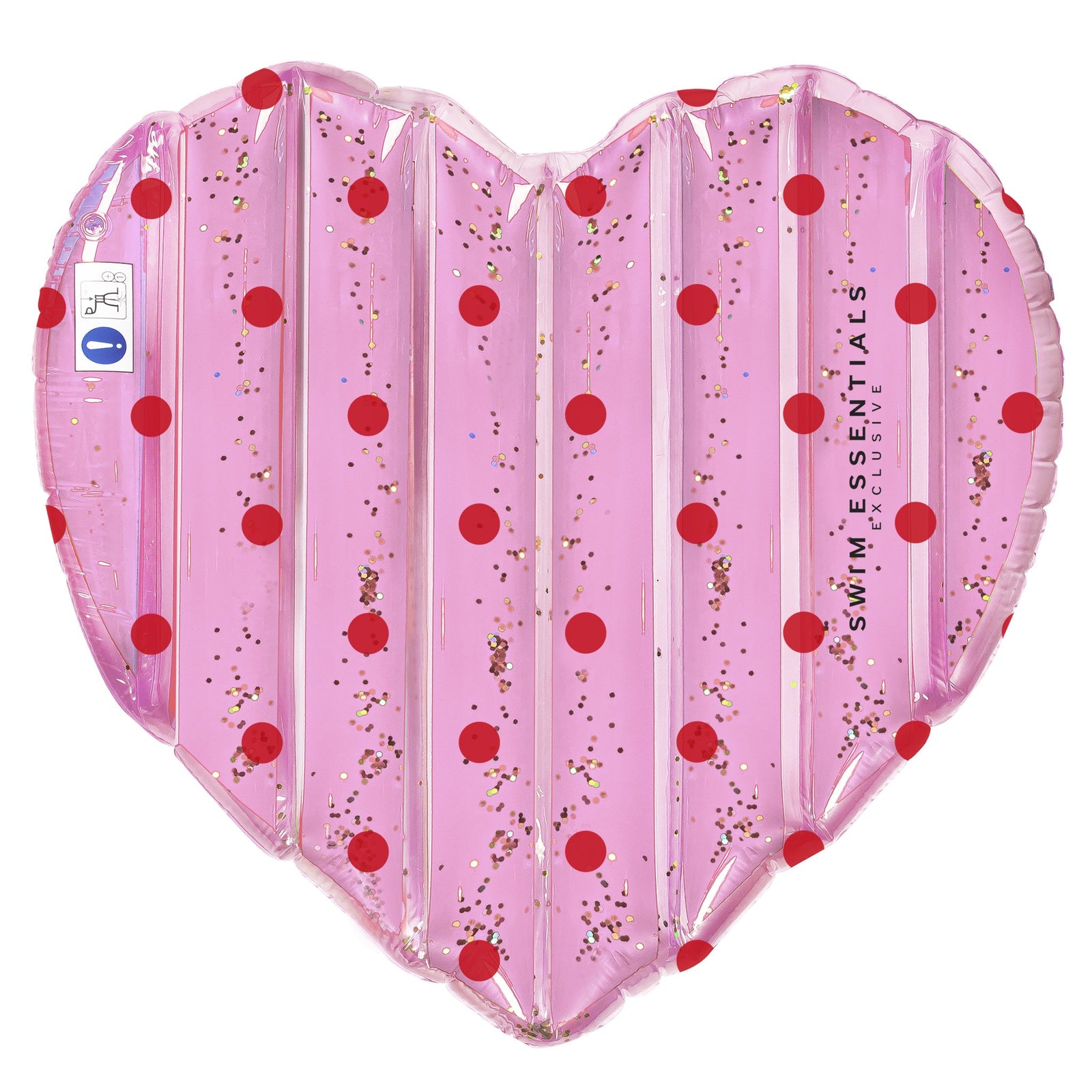Swim Essentials - Roze hart glitter luchtbed