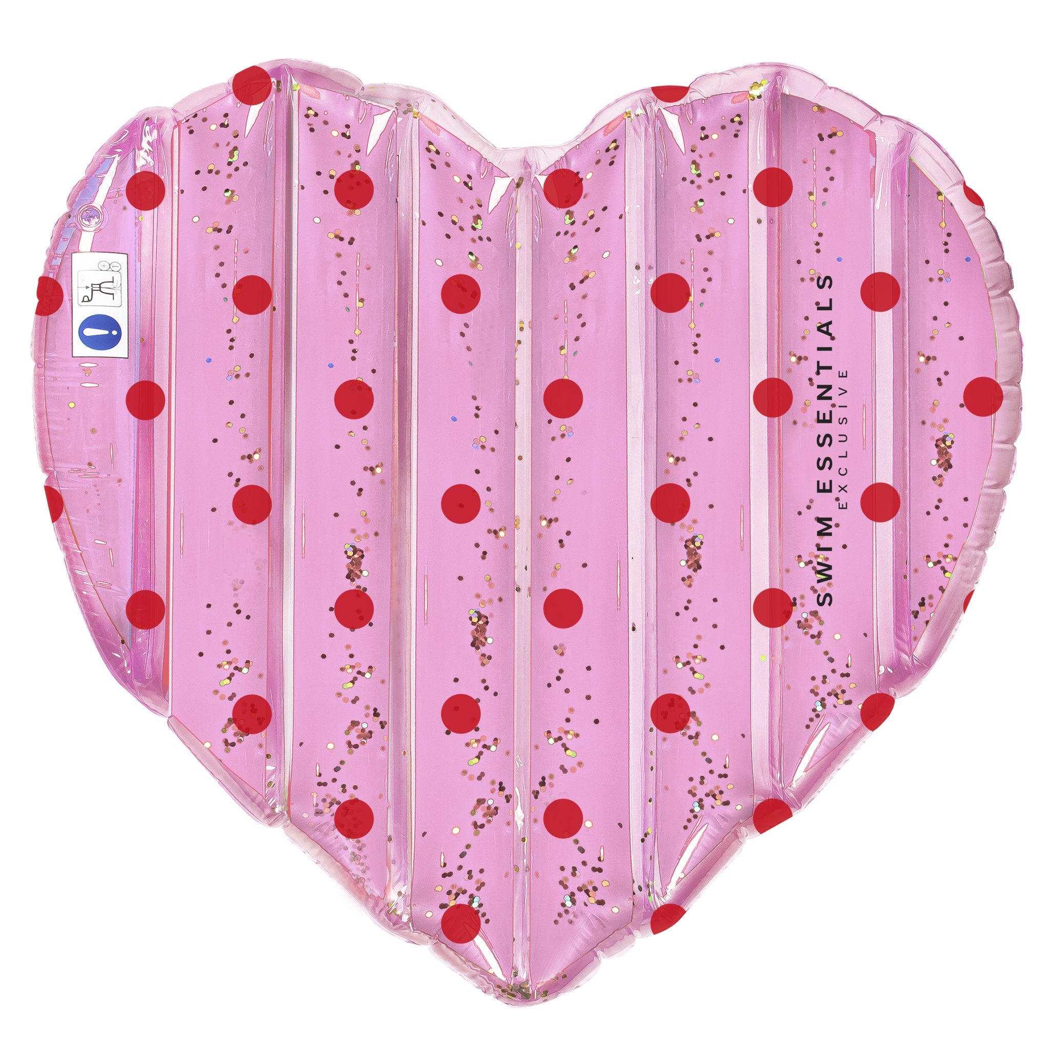 Swim Essentials - Pink heart glitter air mattress