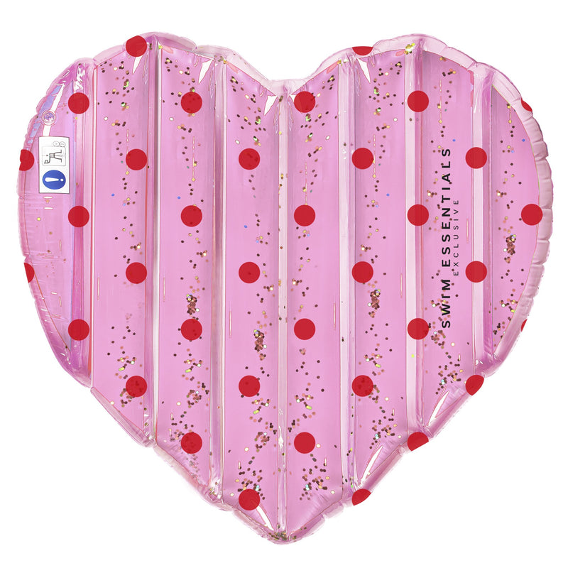 Swim Essentials - Roze hart glitter luchtbed