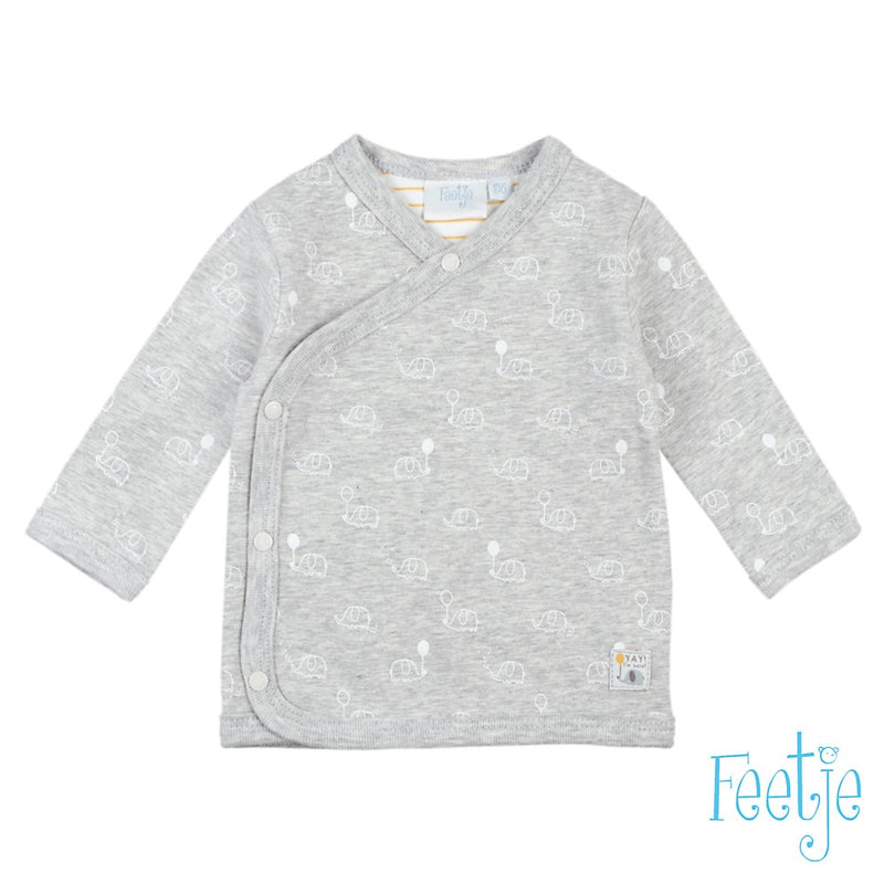 Baby, Grijs melange, 68, Feetje,  Overslagshirt, €10-€15