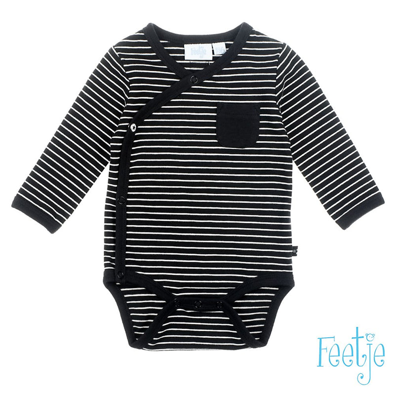 Baby, Zwart, 68, Feetje,  Wikkelromper, €10-€15