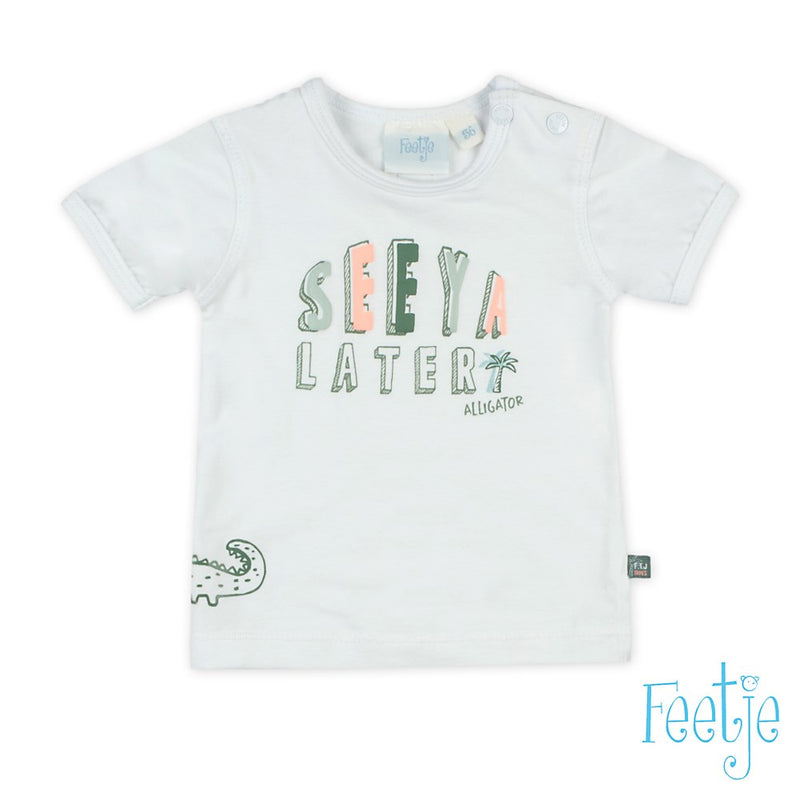Baby, Wit, 68, Feetje,  T-shirt, €10-€15