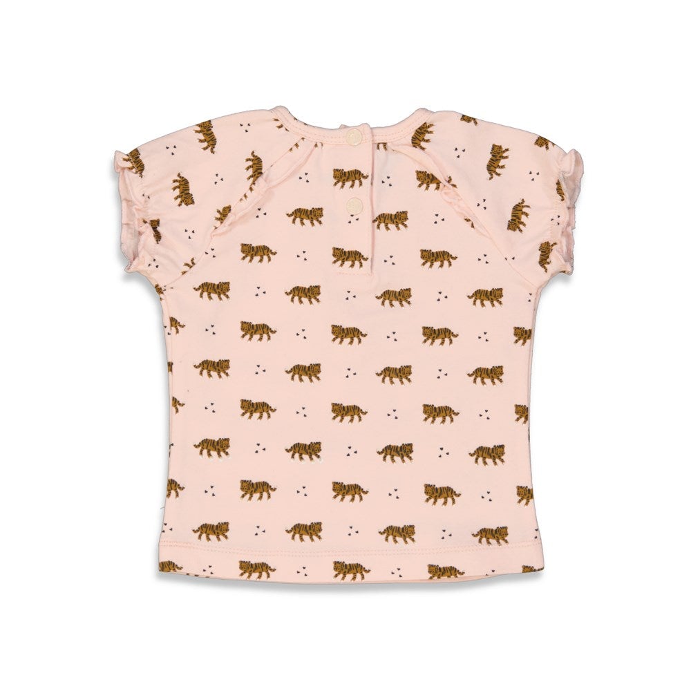 s T-shirt AOP - Tiger Love van Feetje in de kleur Roze in maat 86.
