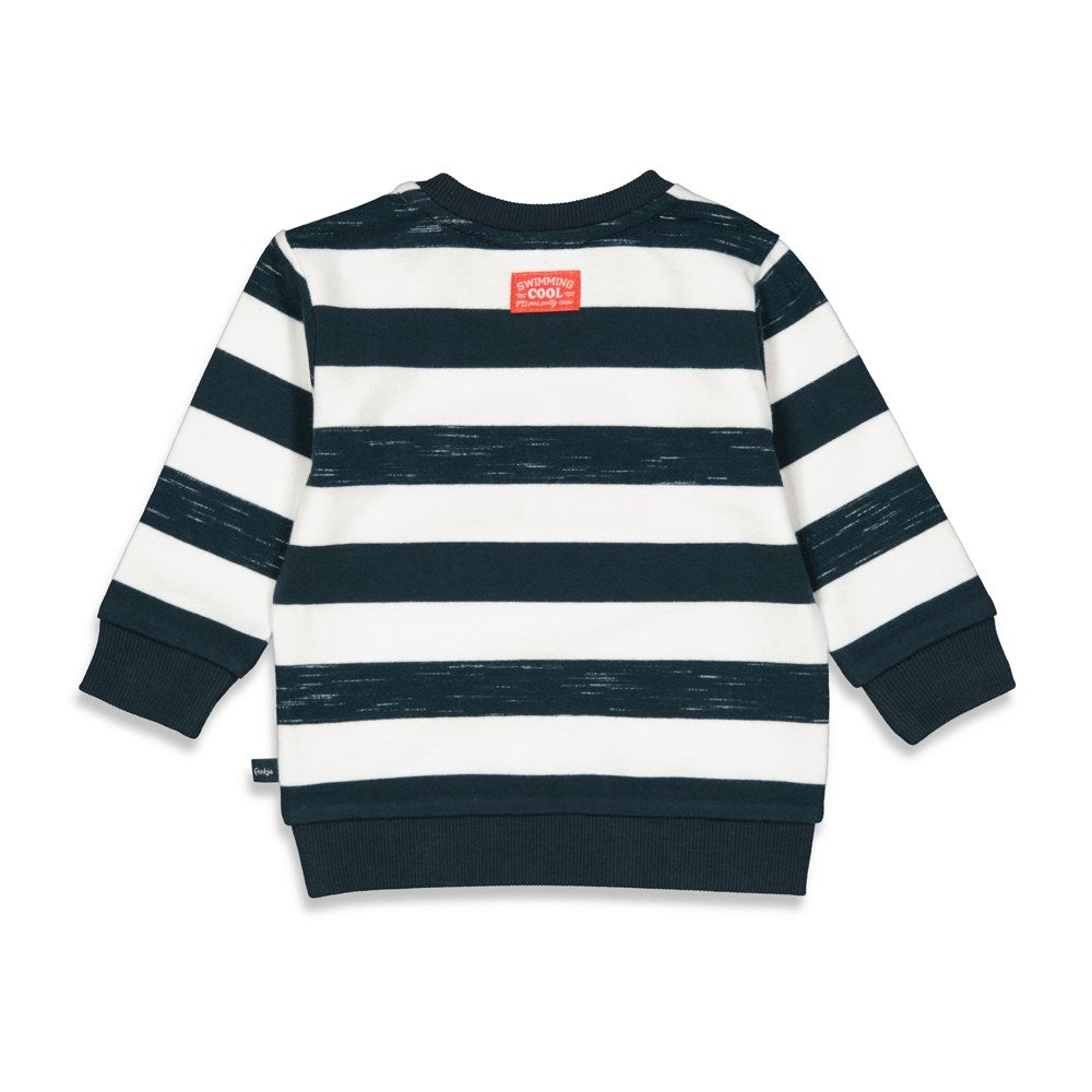 s Sweater streep - Blub Club van Feetje in de kleur Marine in maat 86.