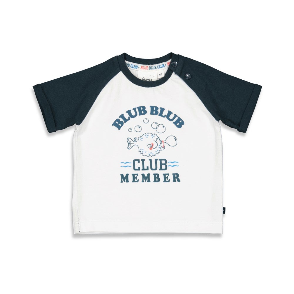 s T-shirt - Blub Club van Feetje in de kleur Wit in maat 86.