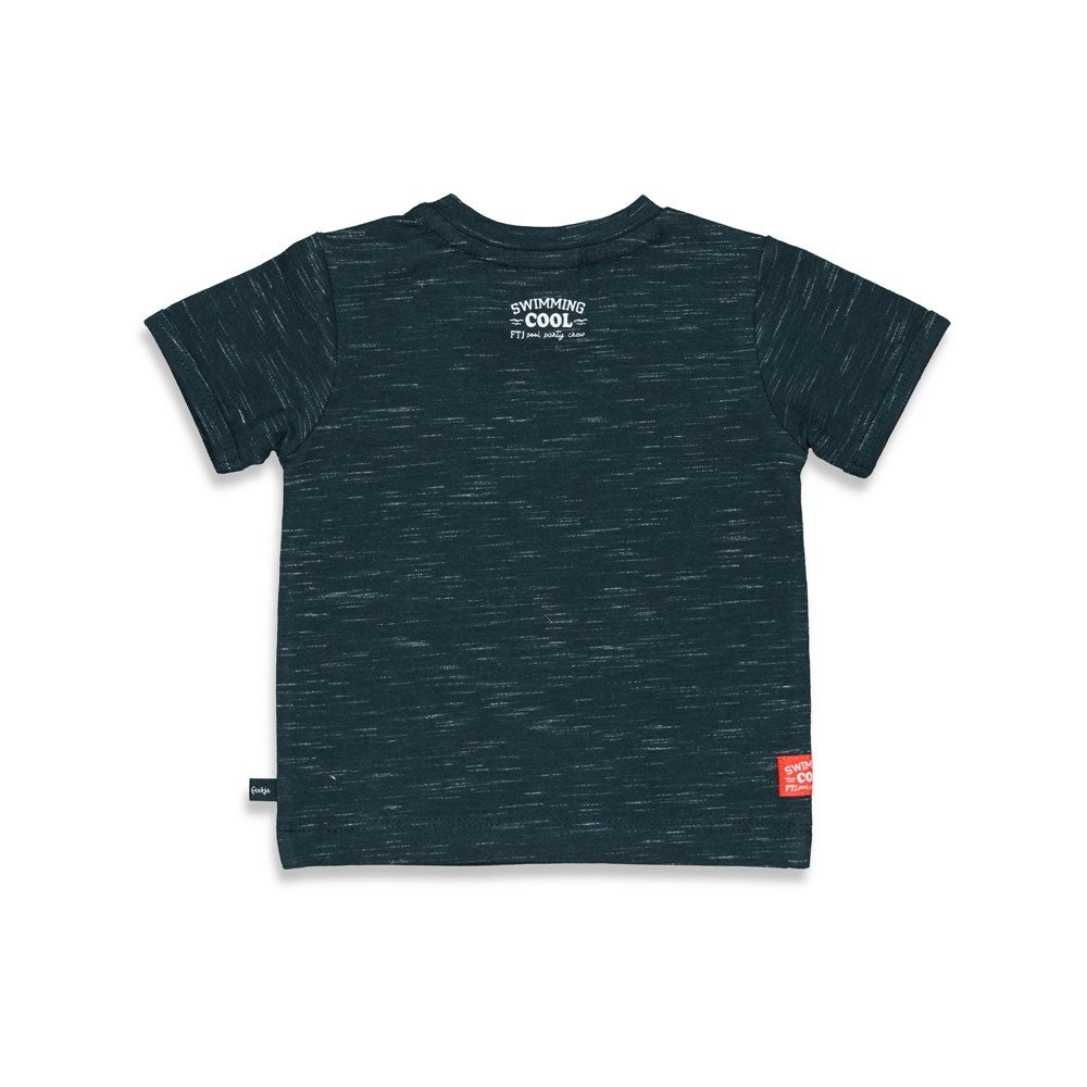 s T-shirt - Blub Club van Feetje in de kleur Marine melange in maat 86.