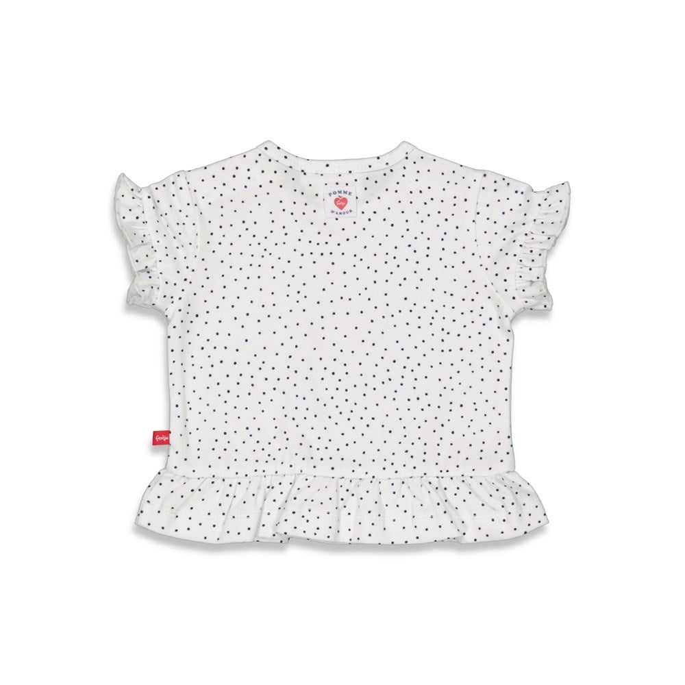 s T-shirt - Pomme D'Amour van Feetje in de kleur Wit in maat 86.