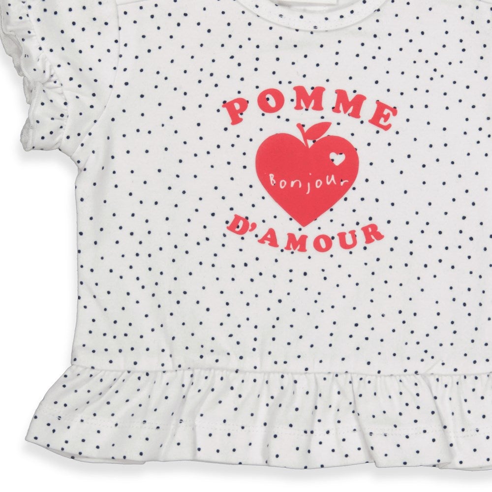 s T-shirt - Pomme D'Amour van Feetje in de kleur Wit in maat 86.
