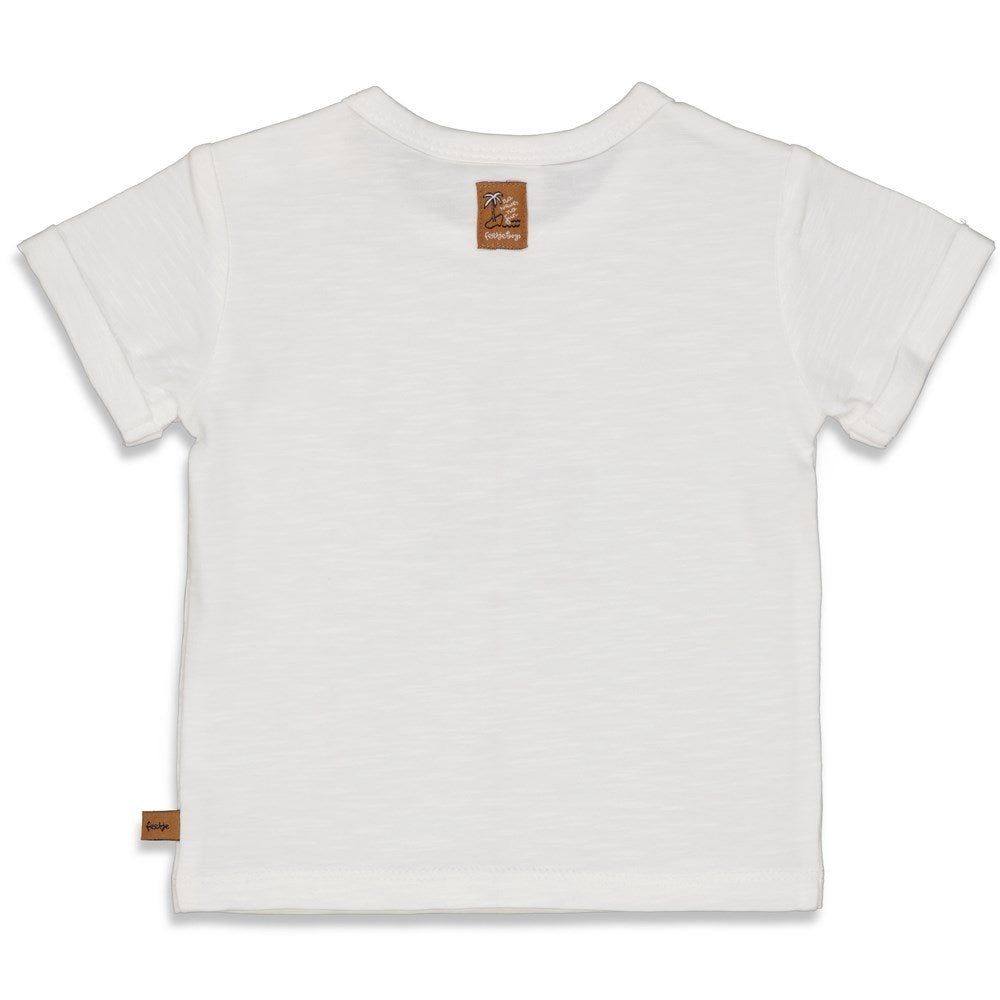 s T-shirt - No Waves, No Fun van Feetje in de kleur Wit in maat 86.