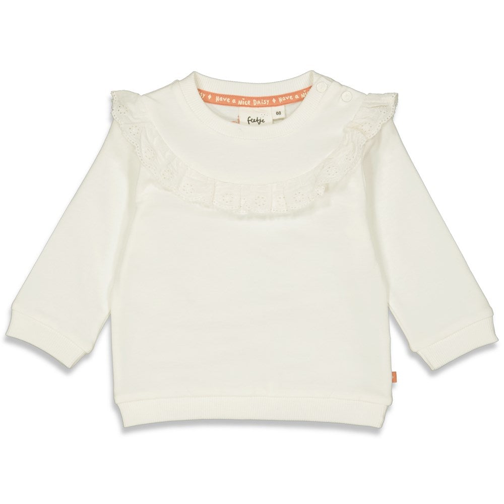 s Sweater - Have A Nice Daisy van Feetje in de kleur Offwhite in maat 86.
