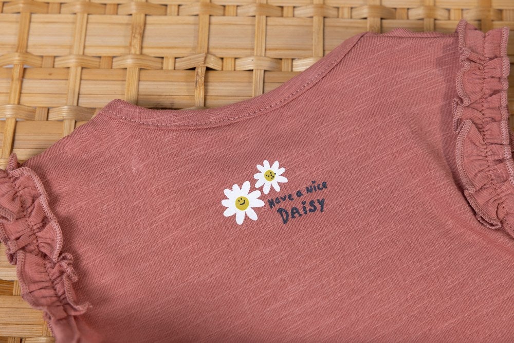 s T-shirt - Have A Nice Daisy van Feetje in de kleur Brique in maat 86.