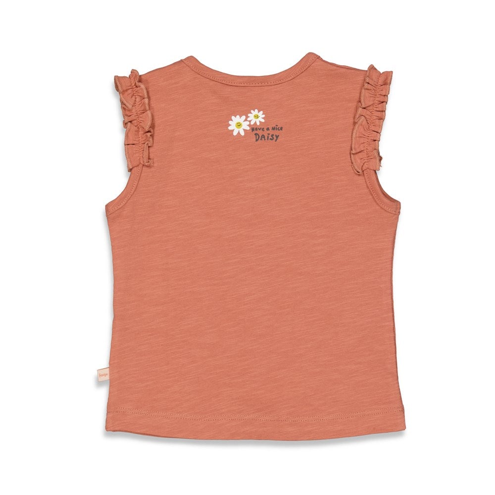 s T-shirt - Have A Nice Daisy van Feetje in de kleur Brique in maat 86.