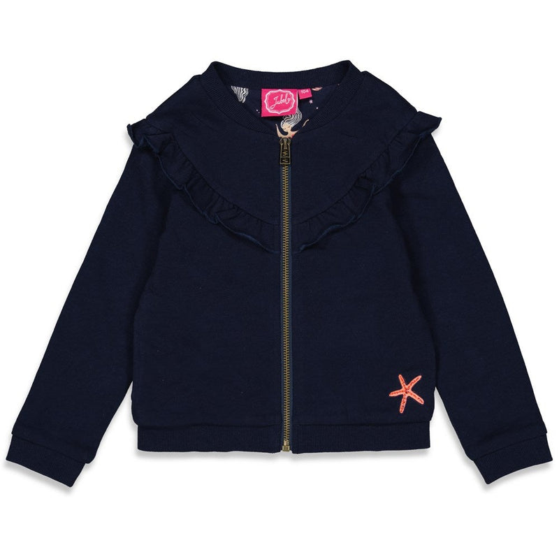 Meisjes Sweatvest - Mermaid Mambo van Jubel in de kleur Marine in maat 140.