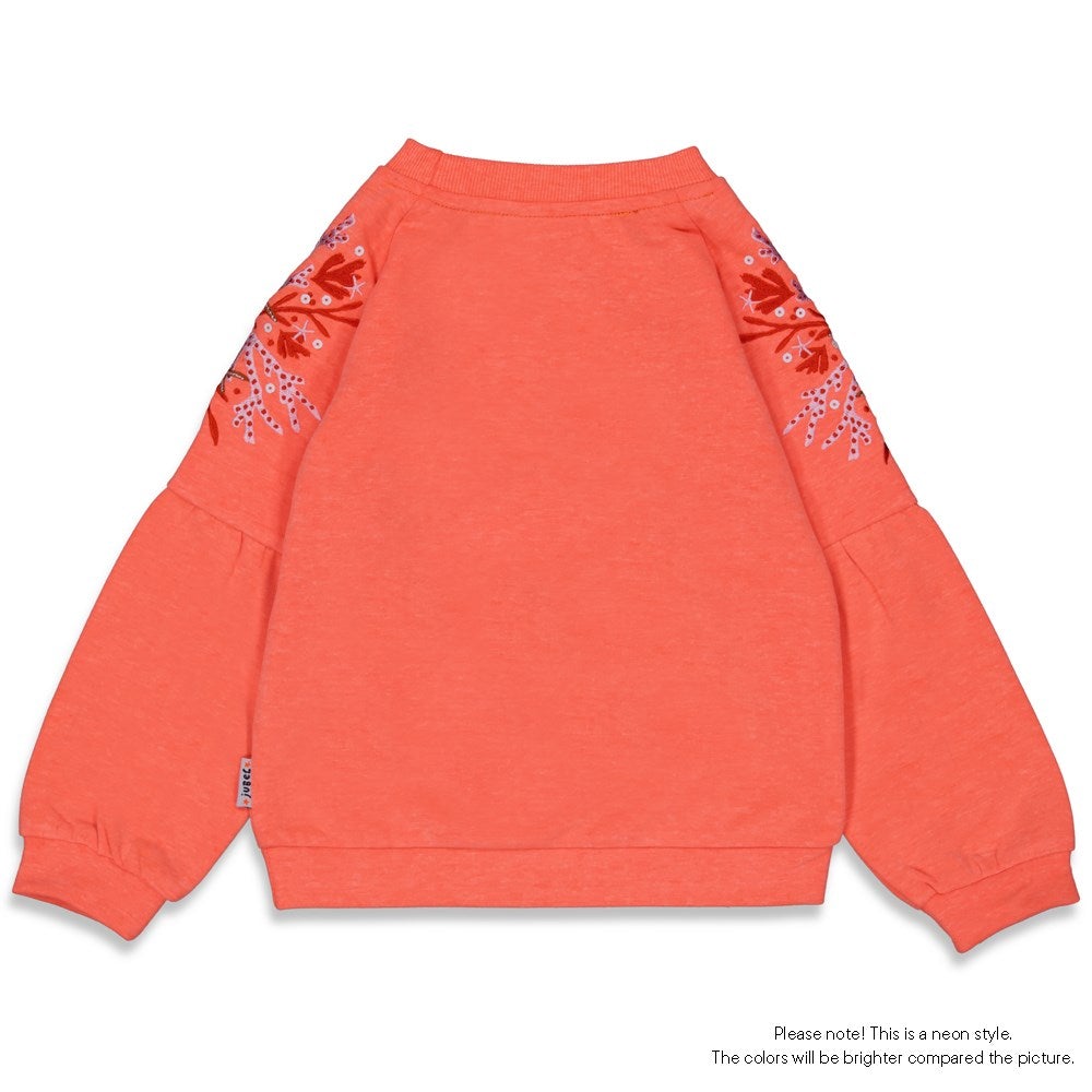 Meisjes Sweater - Mermaid Mambo van Jubel in de kleur Neon Koraal in maat 140.