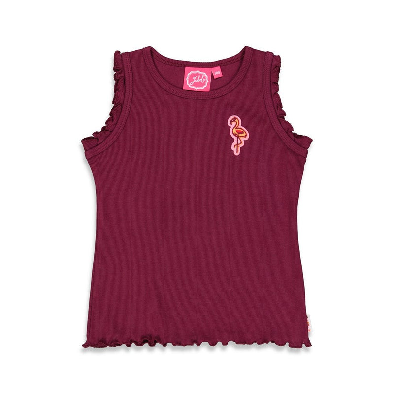 Meisjes Singlet - Birds Of Paradise van Jubel in de kleur Bordeaux in maat 140.