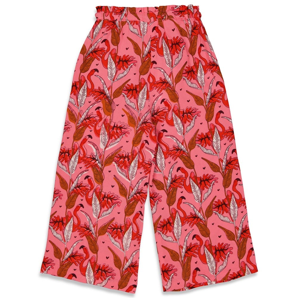 Meisjes Broek AOP - Birds Of Paradise van Jubel in de kleur Roze in maat 140.