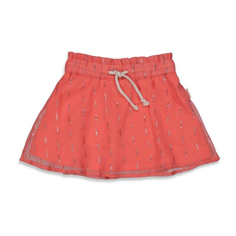Meisjes Rok voile - Papaya Punch van Jubel in de kleur Koraal in maat 140.