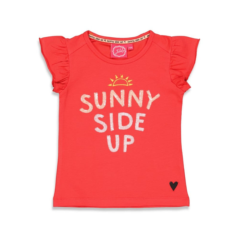 Meisjes T-shirt Sunny - Papaya Punch van Jubel in de kleur Rood in maat 140.