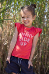 Meisjes T-shirt Sunny - Papaya Punch van Jubel in de kleur Rood in maat 140.