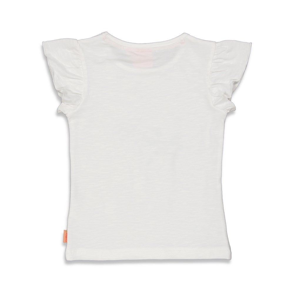Meisjes T-shirt Vamos - Papaya Punch van Jubel in de kleur Wit in maat 140.