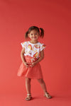 Meisjes T-shirt AOP - Papaya Punch van Jubel in de kleur Wit in maat 140.