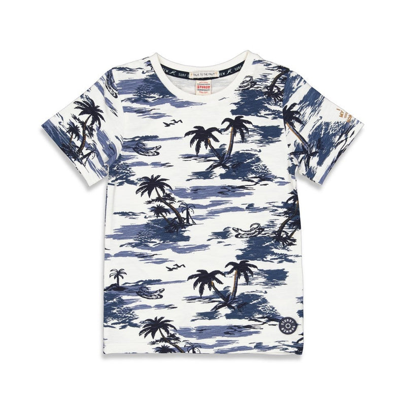 Jongens T-shirt AOP - Indigo Island van Sturdy in de kleur Marine in maat 128.