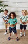 Jongens T-shirt streep - Indigo Island van Sturdy in de kleur Marine in maat 128.