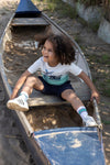 Jongens T-shirt Mister - Indigo Island van Sturdy in de kleur Offwhite in maat 128.