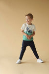 Jongens T-shirt Mister - Indigo Island van Sturdy in de kleur Offwhite in maat 128.
