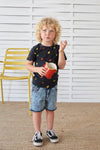 Jongens T-shirt AOP - Cool Crew van Sturdy in de kleur Antraciet in maat 128.