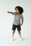 Jongens T-shirt streep - Cool Crew van Sturdy in de kleur Antraciet in maat 128.