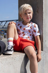 Jongens T-shirt AOP - Cool Crew van Sturdy in de kleur Wit in maat 128.
