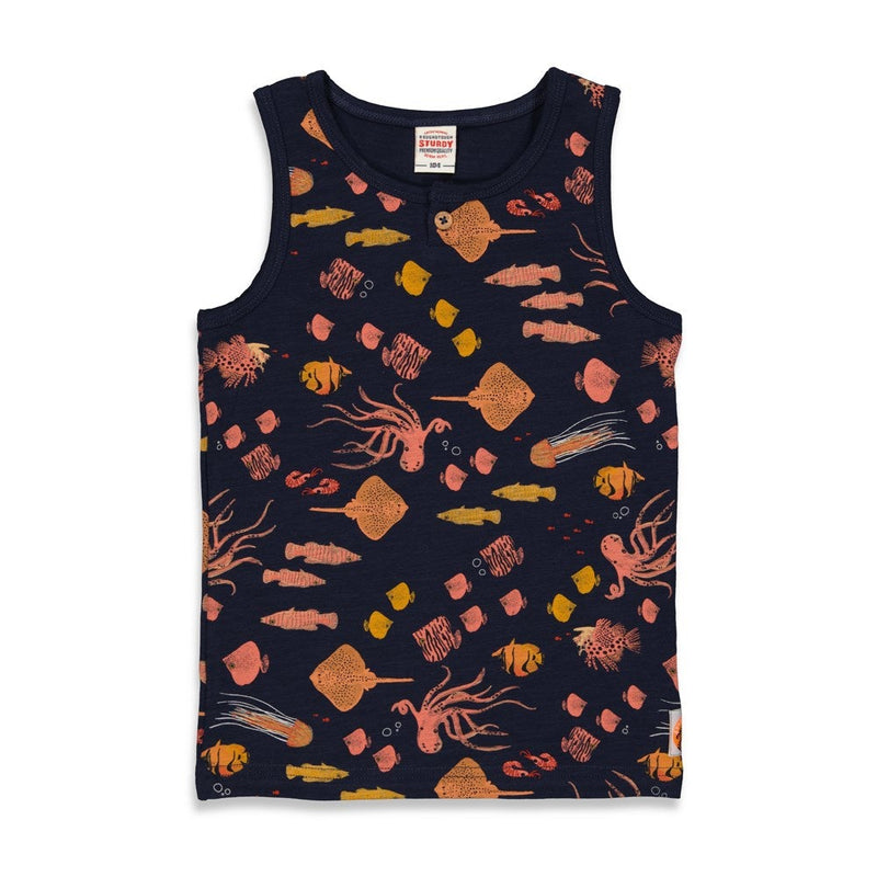 Jongens Singlet - Captain Ortega van Sturdy in de kleur Marine in maat 128.