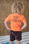 Jongens T-shirt - Captain Ortega van Sturdy in de kleur Neon Koraal in maat 128.
